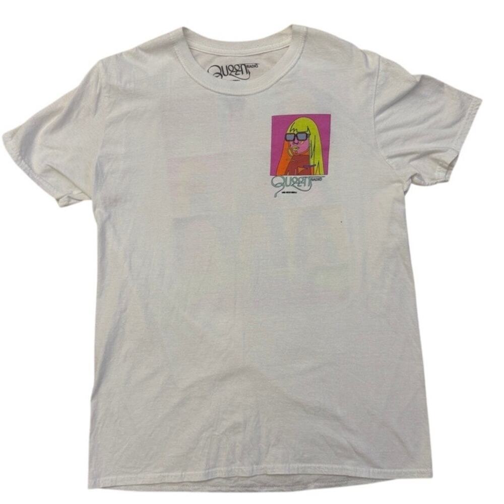 Nicki Minaj Queen Radio neon white t-shirt Size Medium